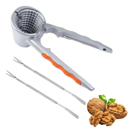 Nut Cracker and Crusher Tool Set, 1 Nutcracker with 2 Nut Picks, Durable and