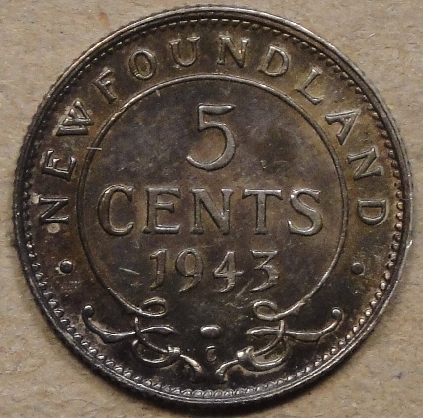 Newfoundland 1943-C Five Cent Silver as Pictured