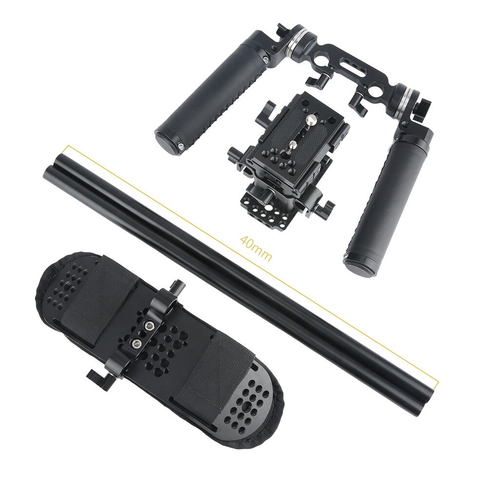 Niceyrig Shoulder Pad Kit 15mm Rod Support System with Arri Rosette Handle Grip