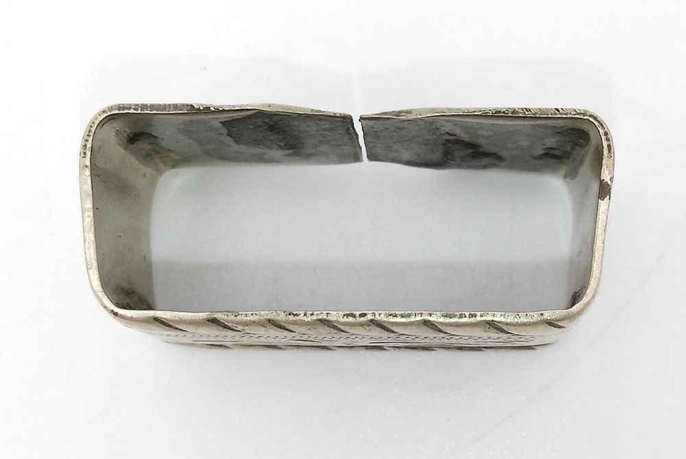 Embossed Keeper Loop For Belt Buckles Silver Plate Scarf Woggle Tie Holder