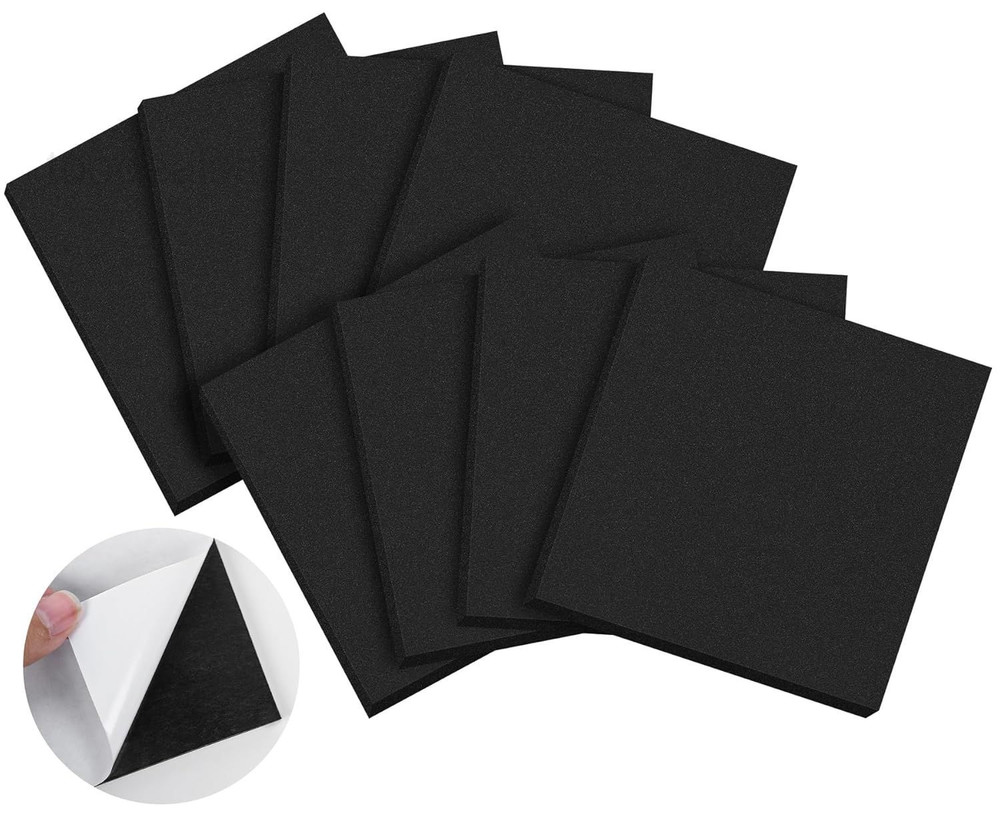 8 PCS Adhesive Foam Padding Sheets Closed Cell Neoprene 4 x 4 x 1/2