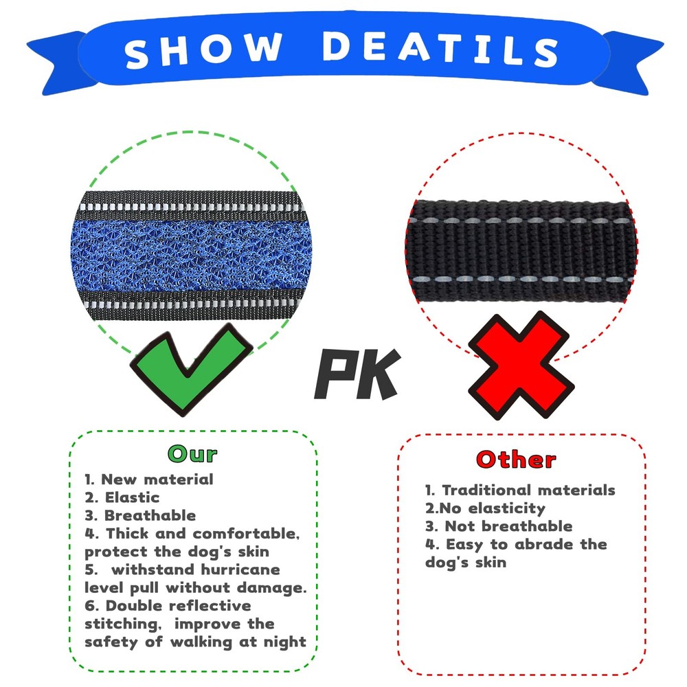 Dog Harness, No Pull, Reflective, Adjustable, Stops Pets from Pulling and Cho...