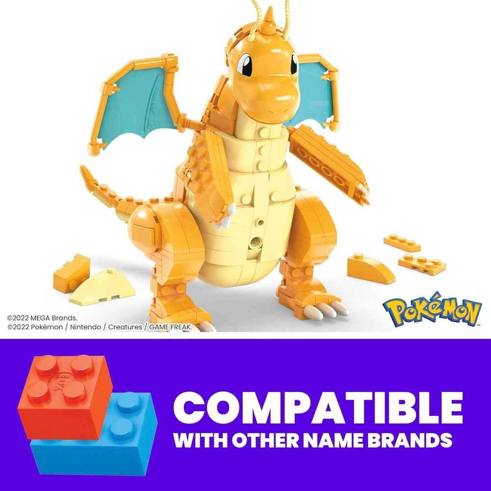 Educational Mega Pokémon Building Set Dragonite with Movement Feature