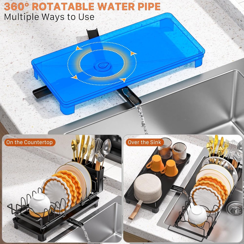 Small Dish Drying Rack - Expandable Sink Dish Drying Rack Over Sinks