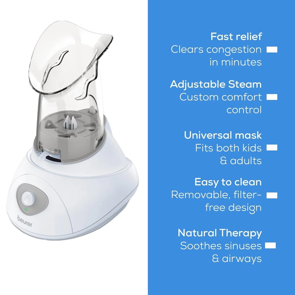 Steam Inhaler for Sinus Relief, Allergies, Quick Setup, Variable Control