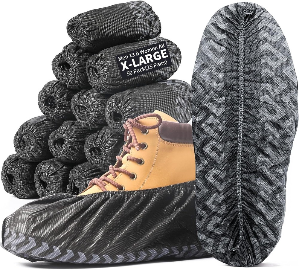 Multi-Use Slip Resistant Boot Covers, 50 Pack - Protect Floors & Shoes