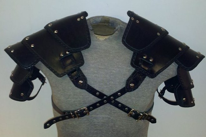 LEATHER ARMOR SENTINEL SHOULDER LARP COSPLAY