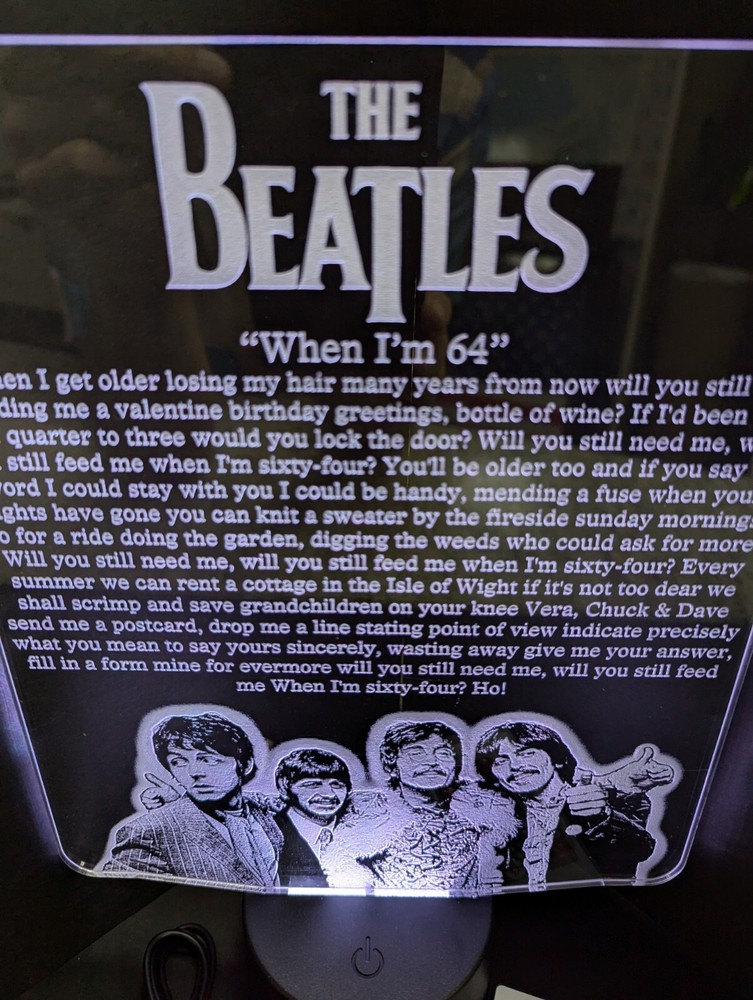 Beatles When I'm 64 L.E.D. Large light display