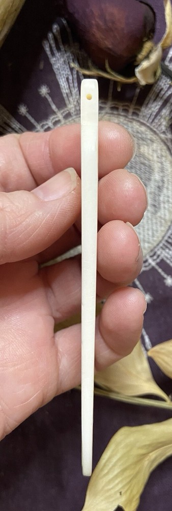 Bovine Bone Feather Bead Carving, Ethically Sourced