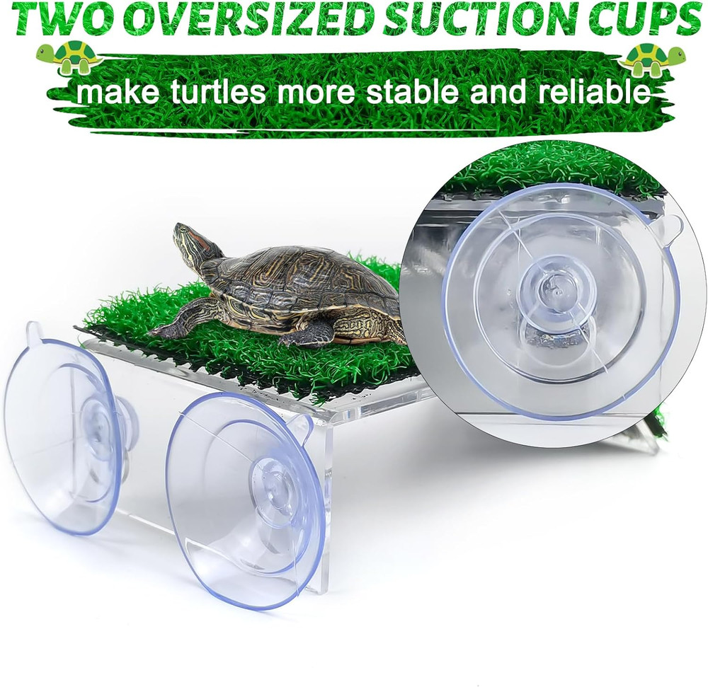 Small Turtle Basking Platform Simulation Grass Turtle Ramp, Turtle Resting Ba...