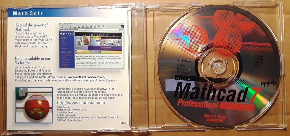 MathSoft Mathcad 7 Professional install CD