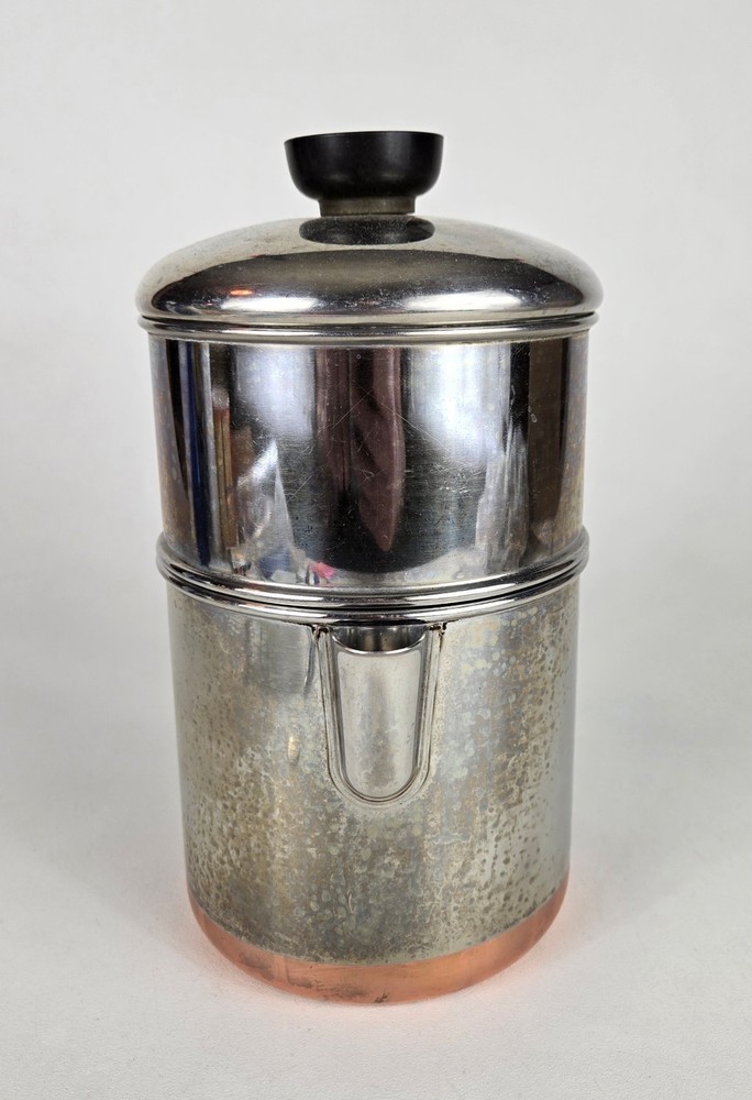 Vintage Revere Ware 1801 / 4 Cup Drip Coffee Maker Copper Clad Bottom
