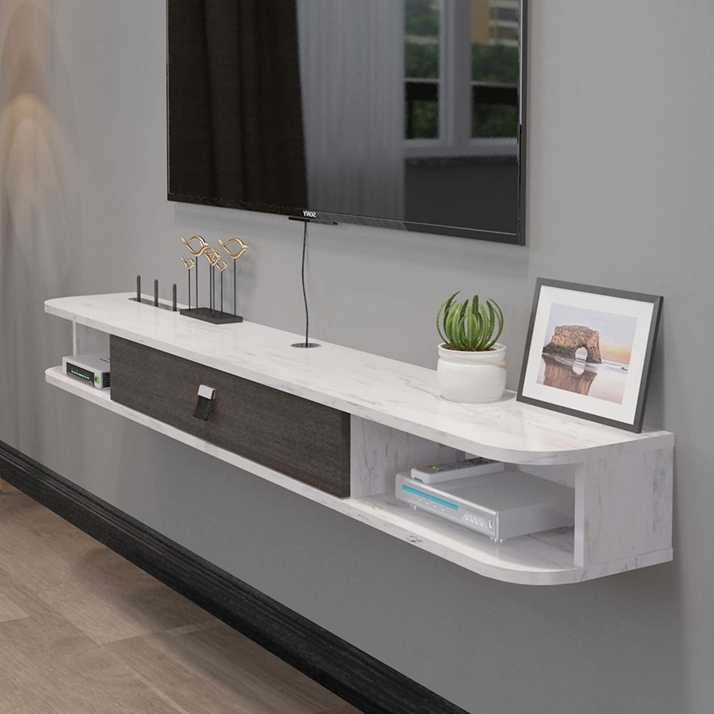 Floating Tv Console55'' Wallmounted Media Consolefloating Tv Cabinetmodern Float