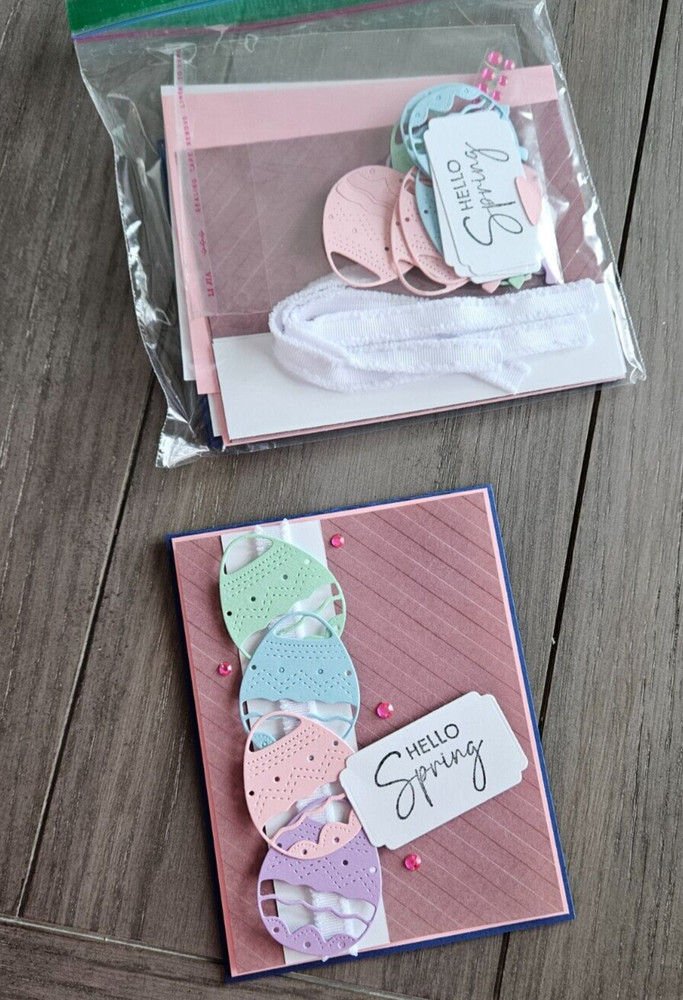 STAMPIN UP CARD KIT -EGGS HELLO SPRING CARD KIT MAKES 4 #26.123