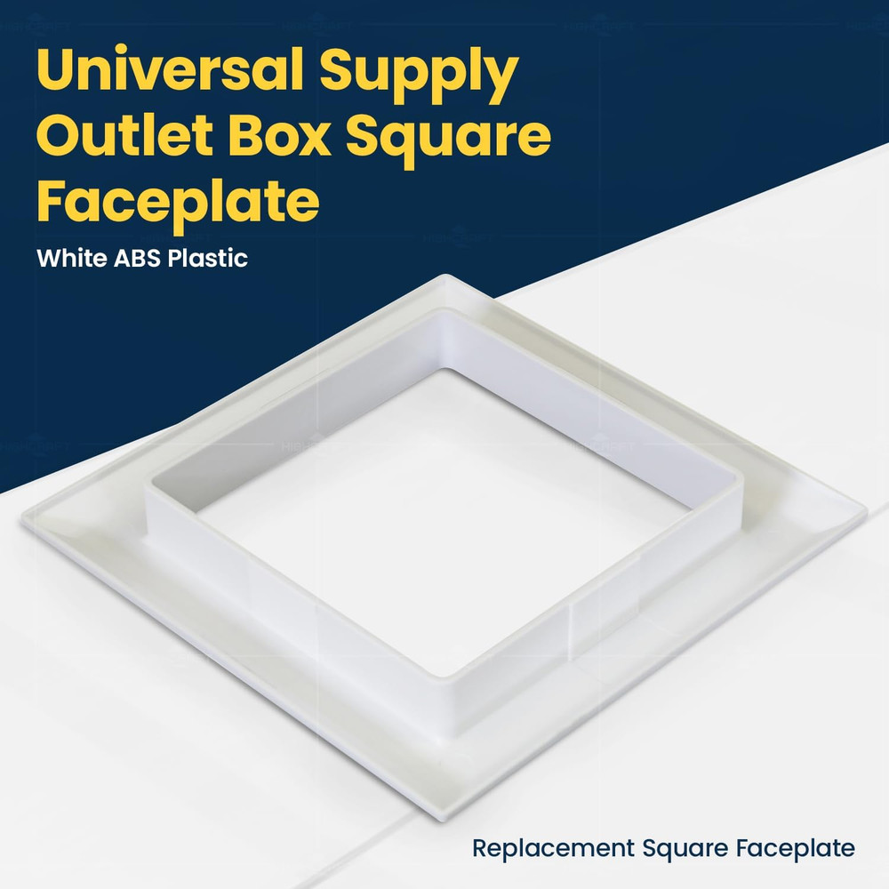 Square Faceplate Replacement for Universal Supply Outlet Boxes
