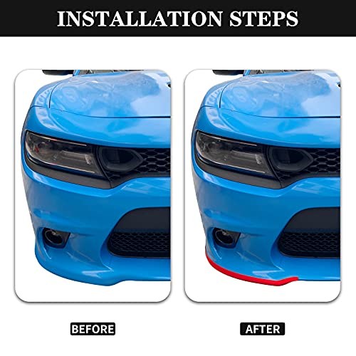 Front Bumper Lip Splitter Protector Front Shovel for 2015-2021 Dodge red