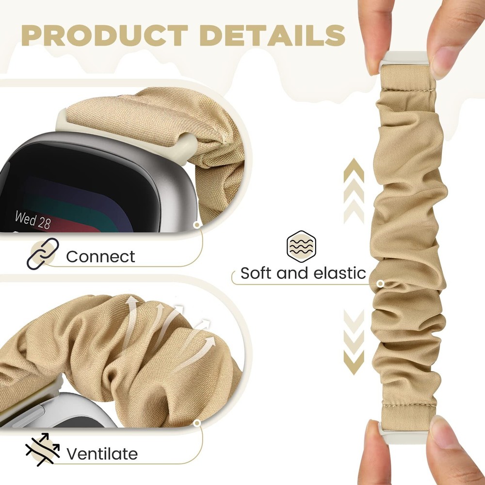 Scrunchie Bands Compatible with Fitbit Sense/Sense 2 / Versa 3 / Ve... Fast Ship