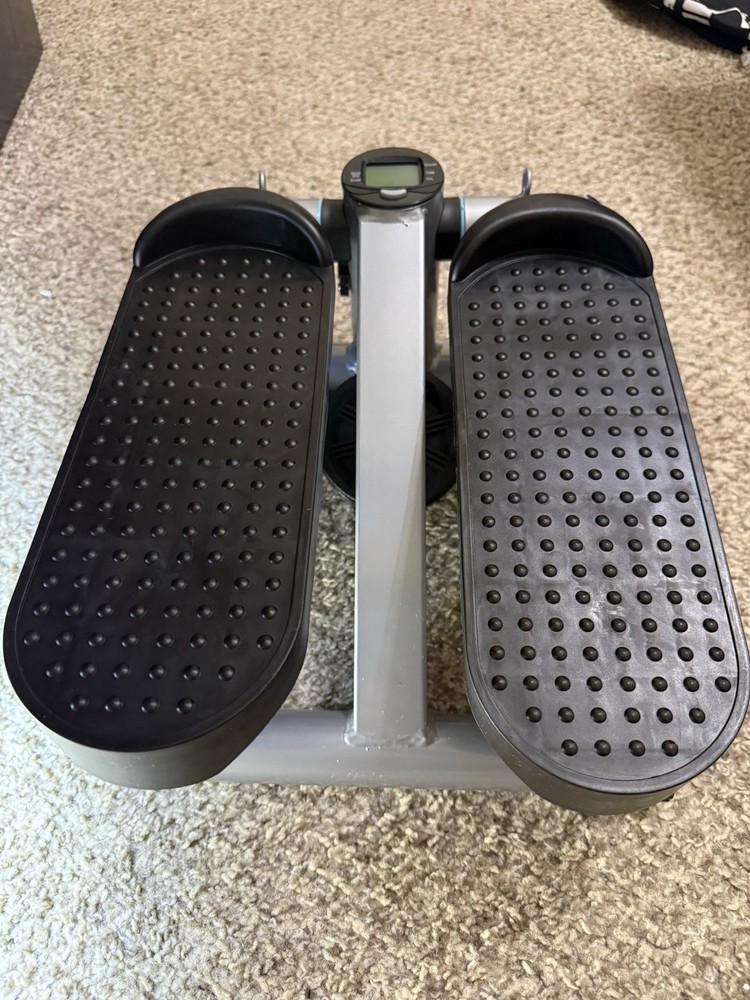 Mini Stepper with Resistance Bands, Digital Display, Adjustable Height, Black