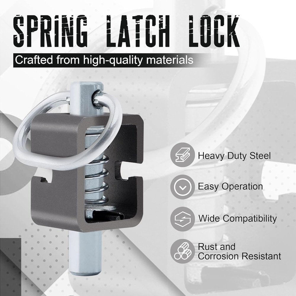 Spring Latch Lock, Weld-On Spring Latch Assembly, Trailer Gate Latch (Pack of 2)