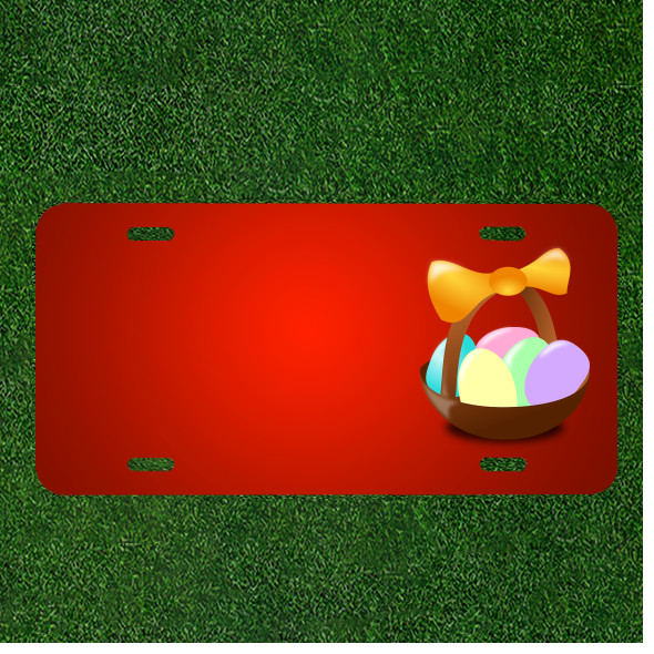 Custom Personalized License Plate With Add Names To Easter Eggs Basket Nest