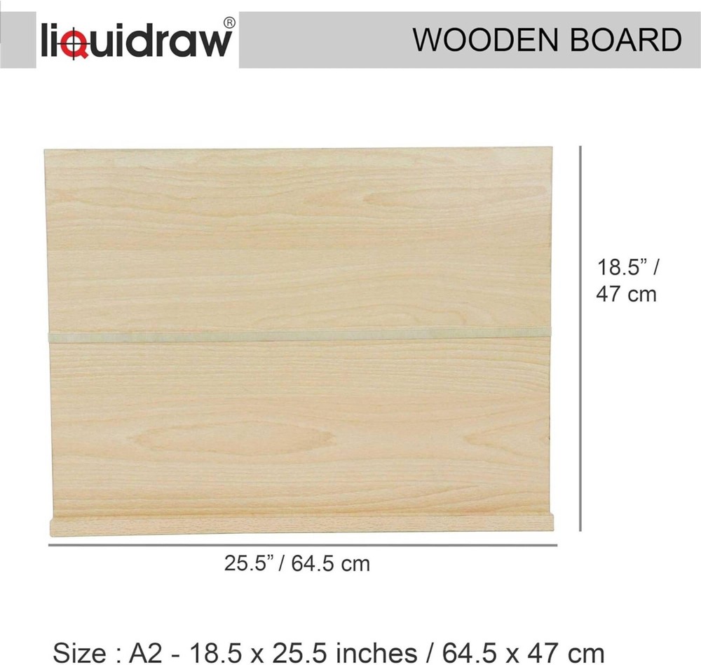 Liquidraw A2 Artist Drawing Board Adjustable Solid Wood With 60cm T Square Ruler