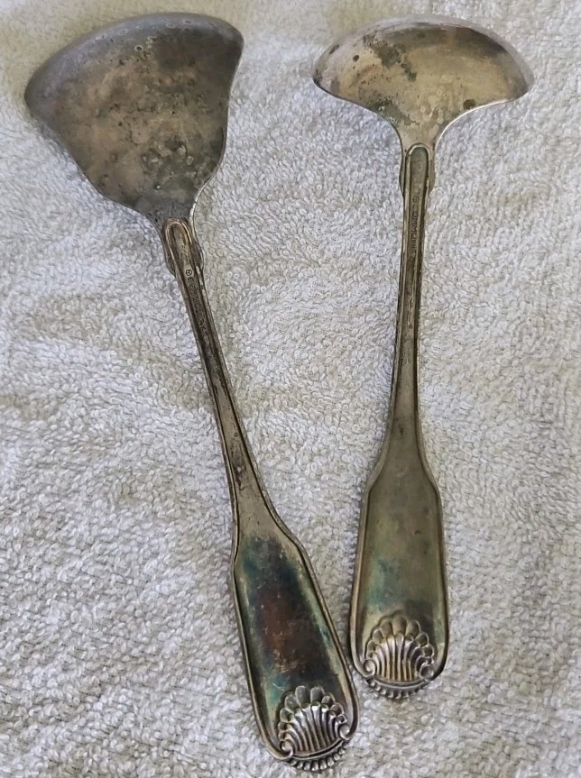 Oneida Community Silverplate SILVER SHELL 2 Piece Hostess Serving Set