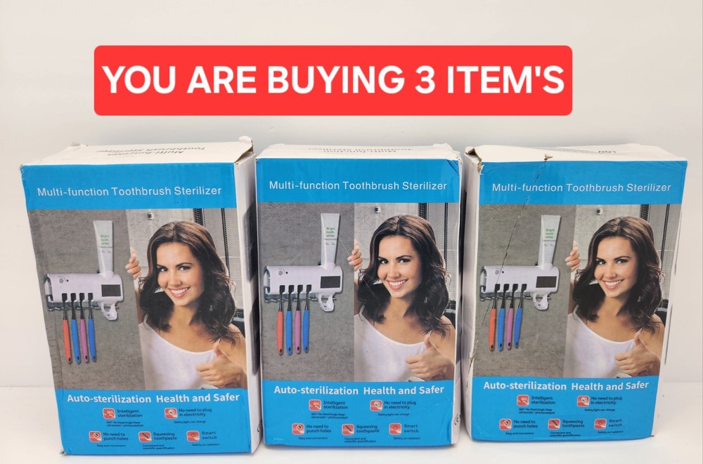 3X Multi-Function Tooth Paste & Brush Intelligent Ultraviolet Auto-Sterilizer