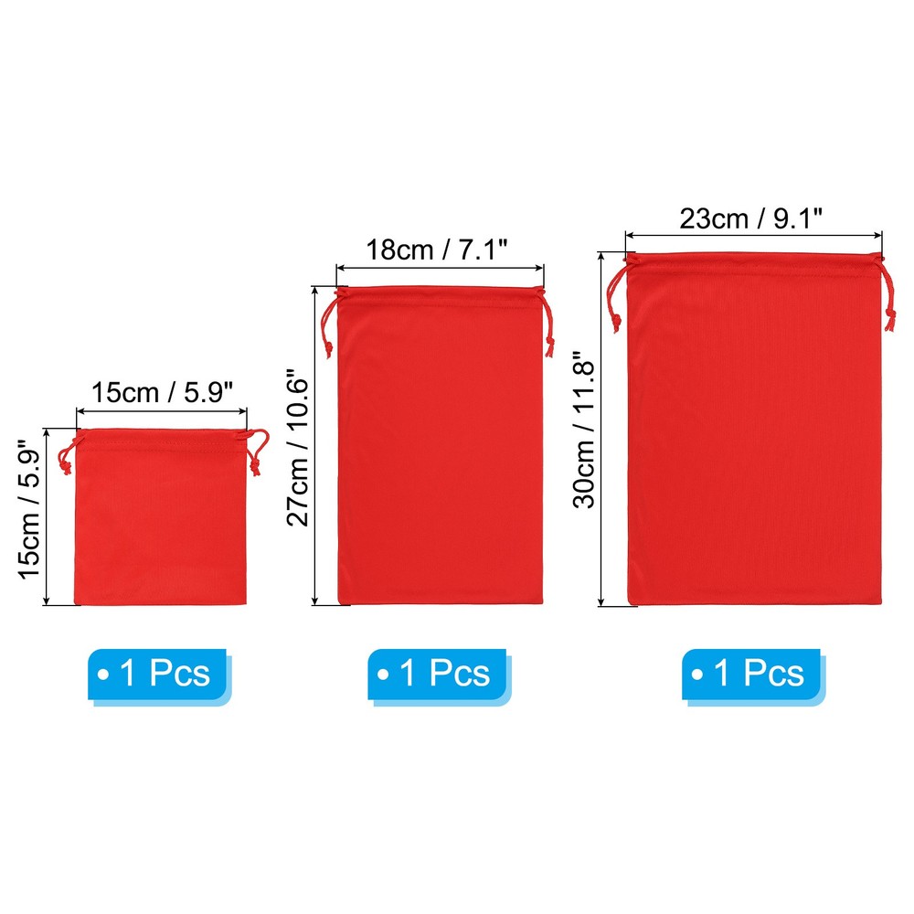 Ski Goggle Bag, 3 Pack Microfiber Pouch Protective Storage Case, Red