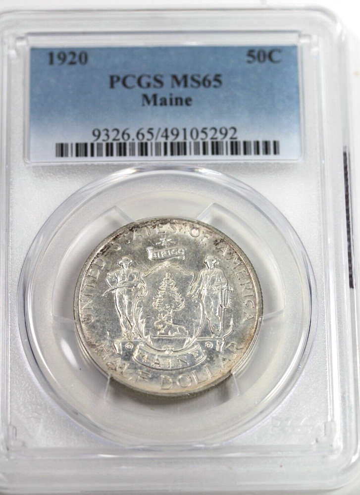 1920 Maine Commemorative Silver Half Dollar : PCGS MS65