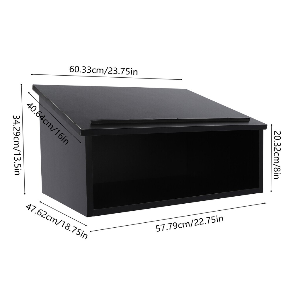 Black Table Top Lectern Portable Tabletop Lectern Classroom Presentation Lectern