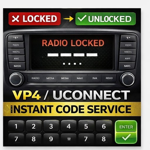 ✅ Uconnect VP4 Radio Code Unlock | Fast Delivery | Enter Serial Number