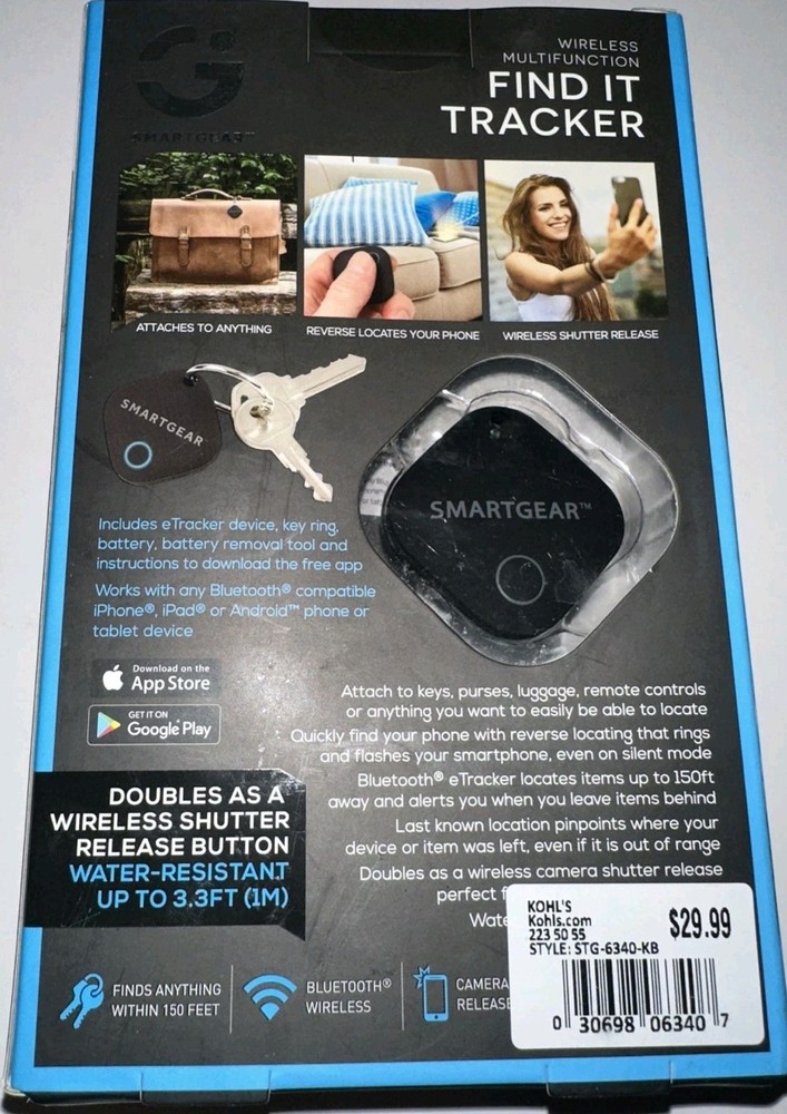 SmartGear Wireless Find It Tracker Bluetooth Key Finder – Open Box – Untested