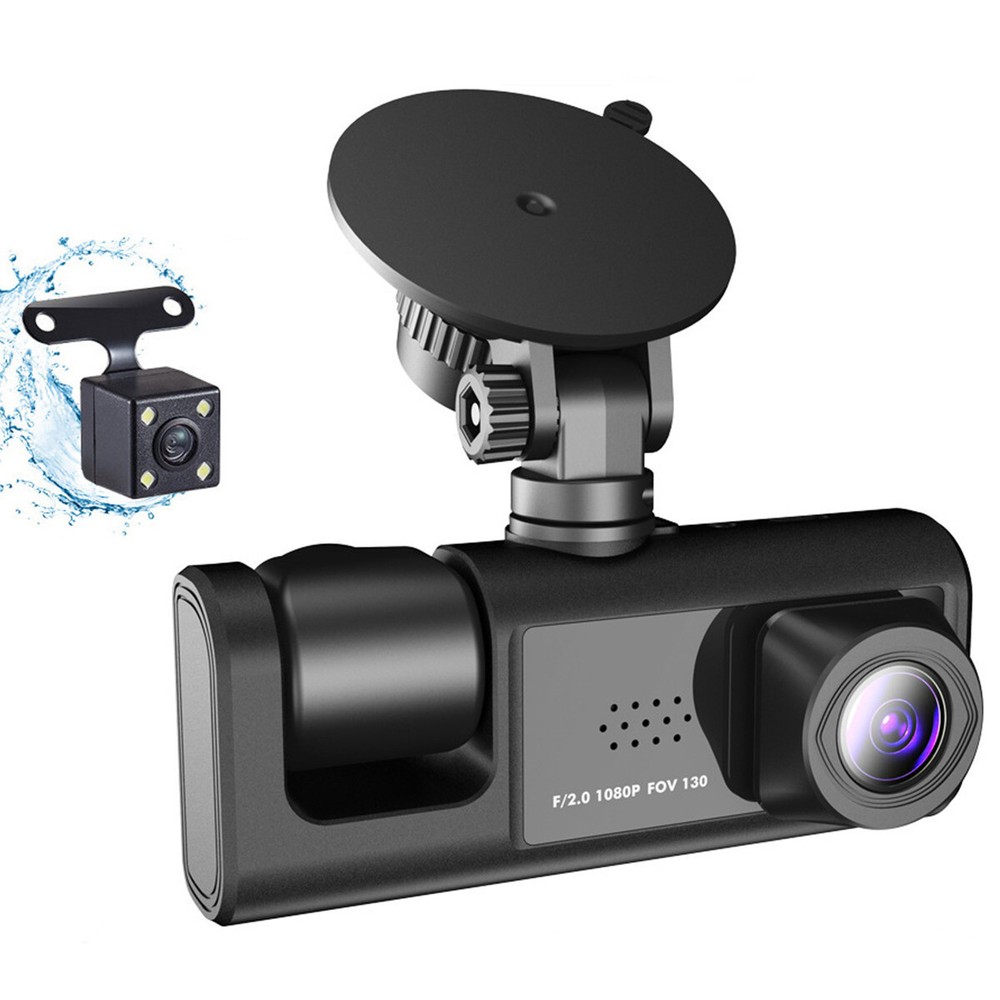 1080P Car DVR Dash Cam Recorder Video G-Sensor Front Rear Inside Camera 2 In