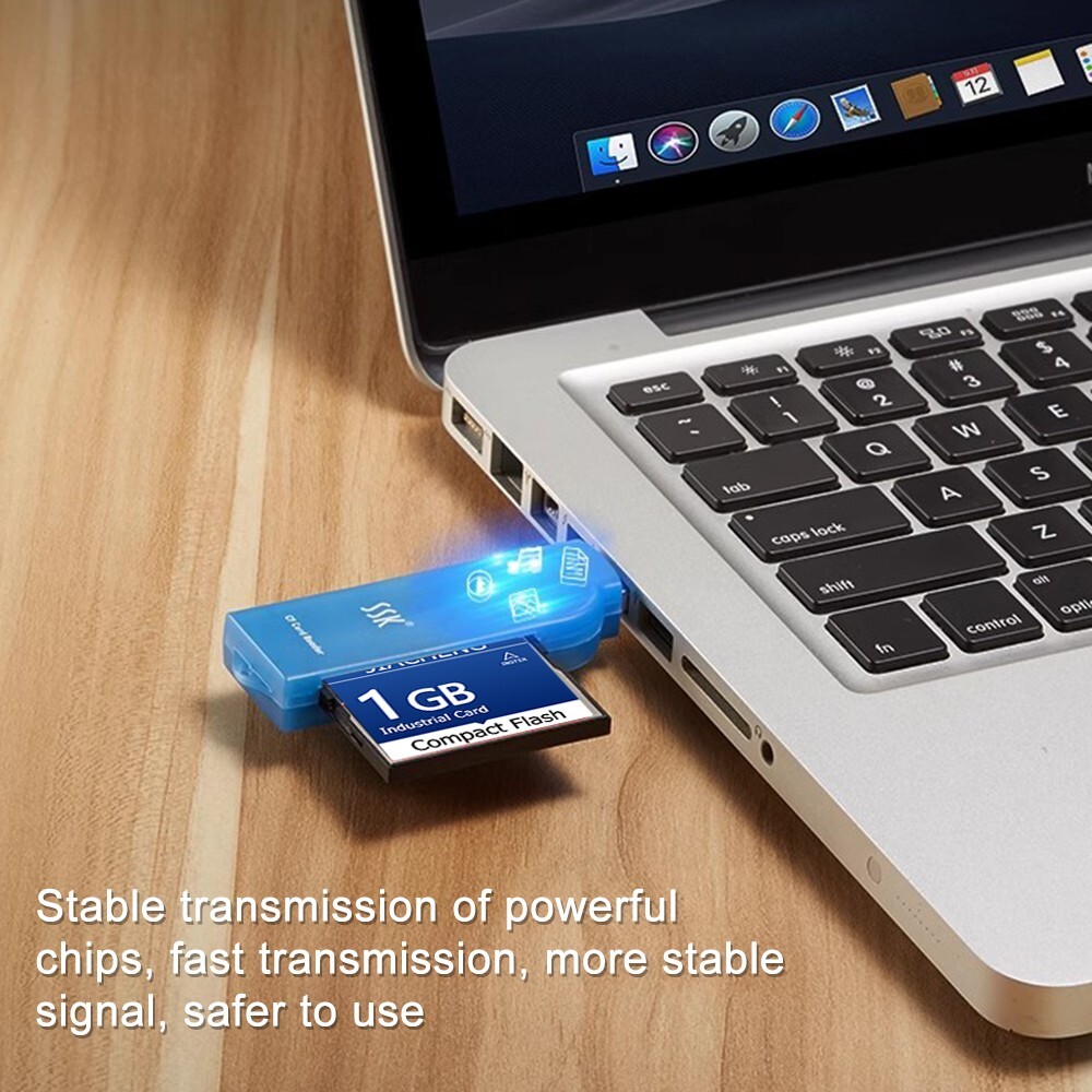1GB CF Memory Card Compact Flash Card + CF-PCMCIA Adapter + SSK USB2.0 Reader