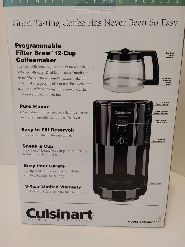Cuisinart 12-Cup Programmable Coffee Maker - Model DCC-1000BK - New in Box