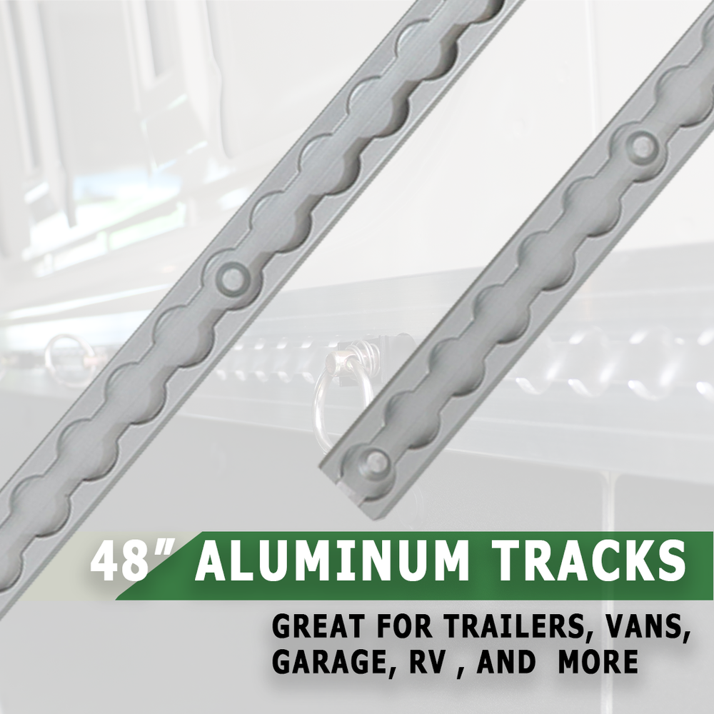 Aluminum L-Track 48" Length - 2 Pack - Tie Down System L Track Rail - Silver