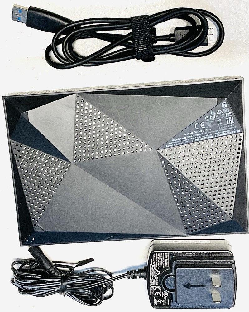 Seagate 8TB Desktop External Hard Drive SRD00F2 Power Adapter Tested and Wiped