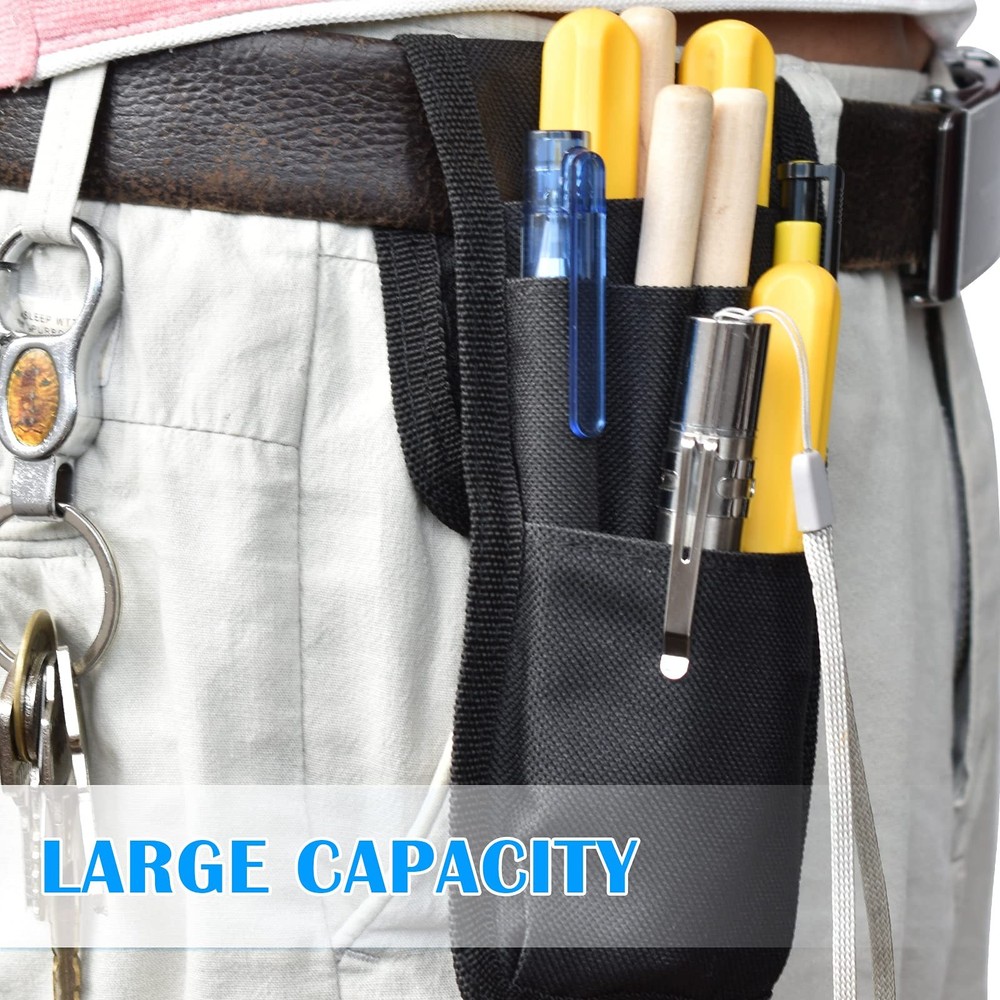 2 Pcs KATOLK Belt Pen Holder, Multifunctional Adjustable Tactical Black