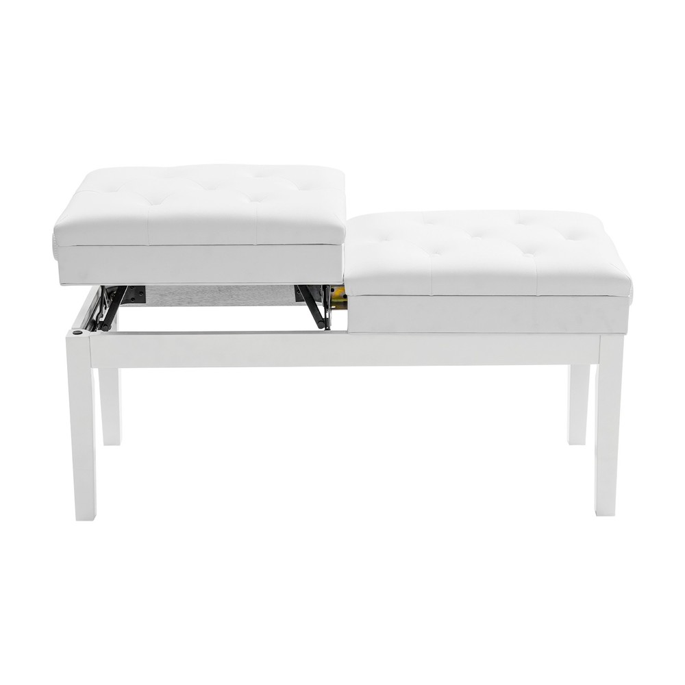Double Seat Adjustable Piano Bench with Storage, Comfort & Durability