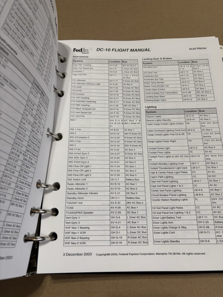 FedEx DC-10 Airplane Flight Manual Training Reference Lot of 3