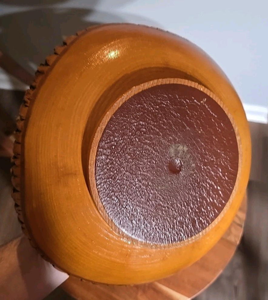 Vintage Nut Cracker & Picks Set Tree Bark Wood Bowl