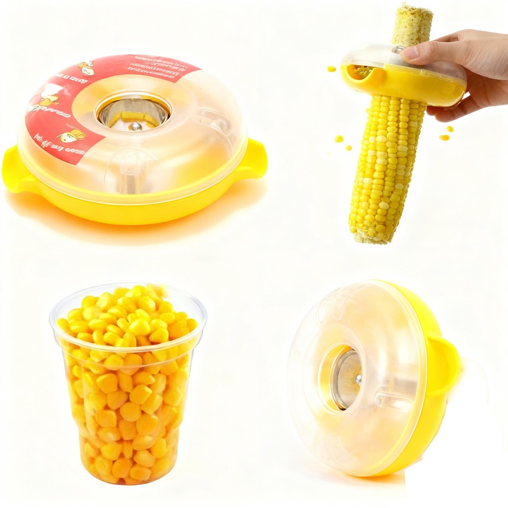 One-Step Corn Peeler Thresher Tool Kitchen Cob Kerneler Cut Stripper Remover