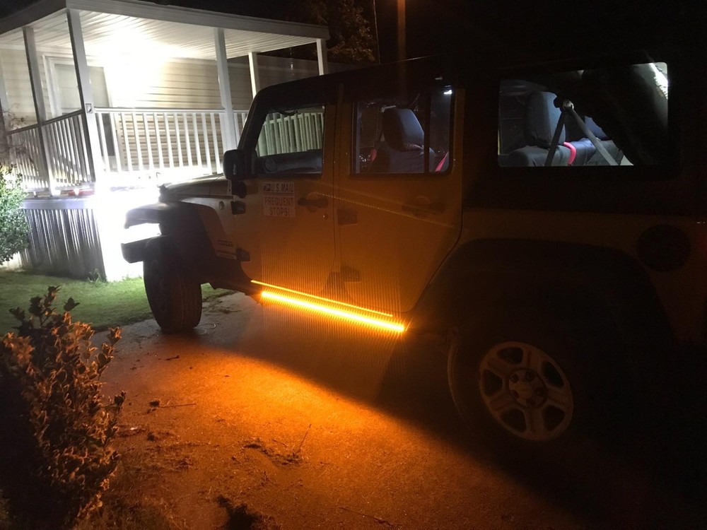 2X 70" DRL Running Board/Step Bar/Turn Signal Switchback Led Light Amber/White