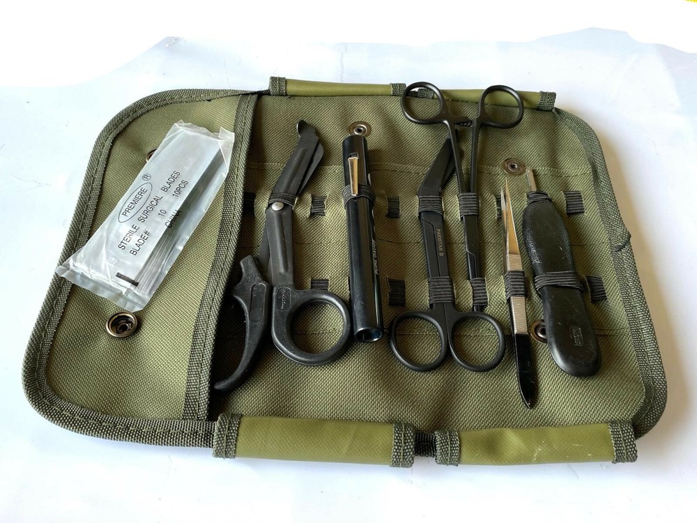 17 Piece First Responder Tactical Kit Shears EMT/Scissors Combo Pack with Holste