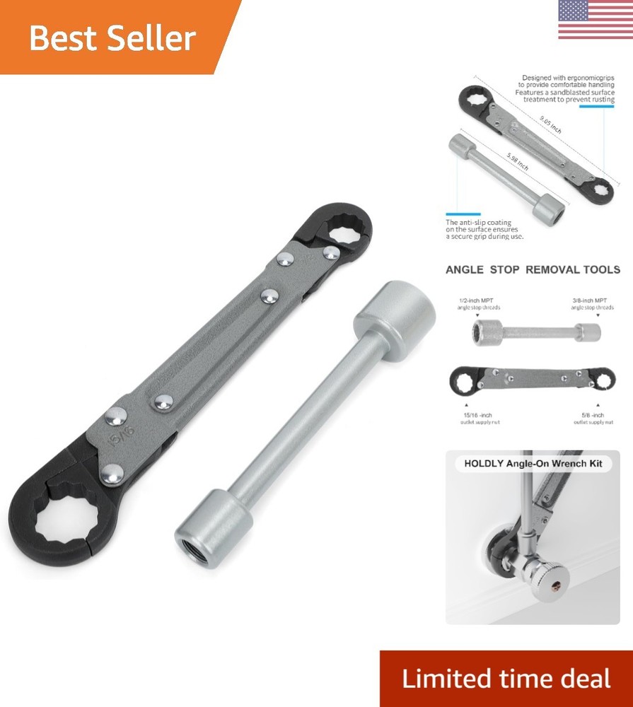 Professional Adjustable Wrench Kit for Easy Compression Angle Stop Installations