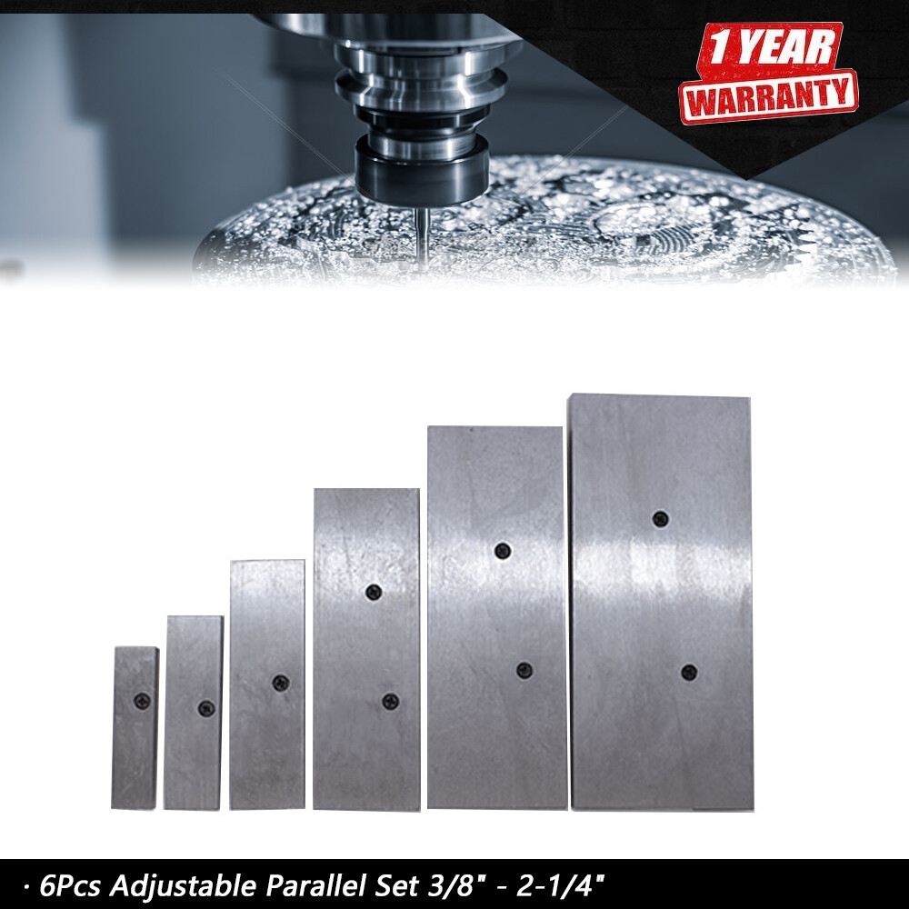6 Pc 3/8" - 2-1/4" Adjustable Parallel Set Precision Parallel Measurement