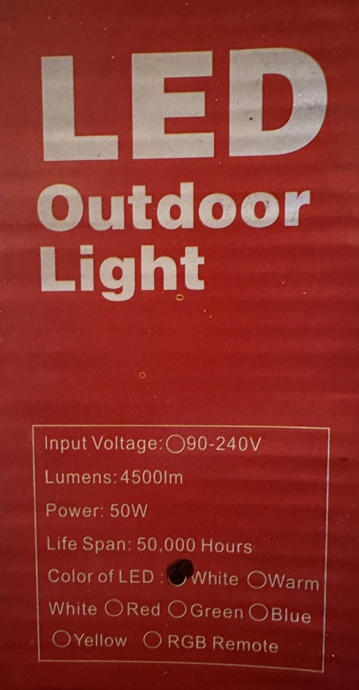 50W Full Spectrum LED flood outdoor light