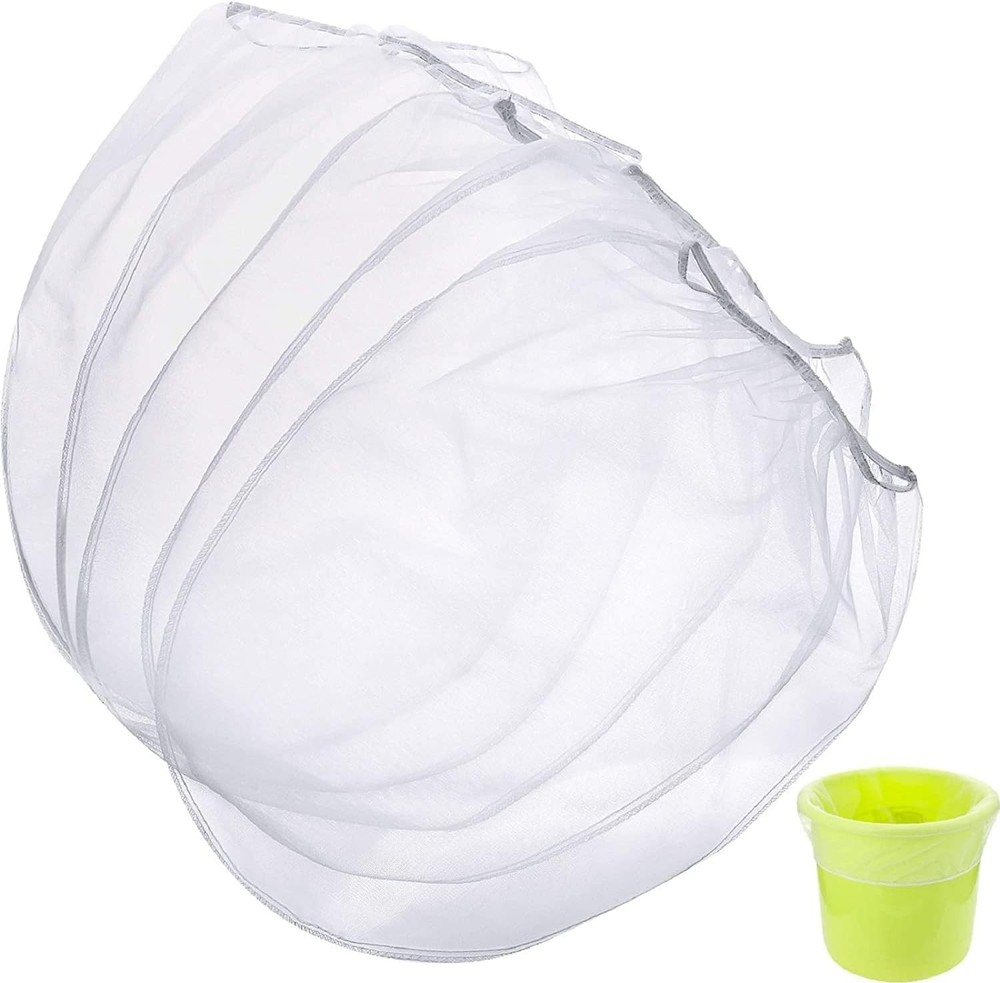 Elastic Top Paint Filter Bags 40 Pcs White Mesh