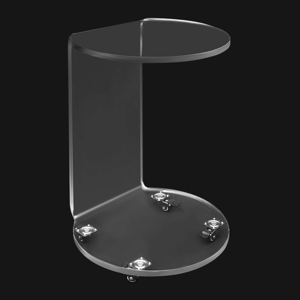 Acrylic Nightstand Side Table, Mobile Side Table, 2-tier Display End Table