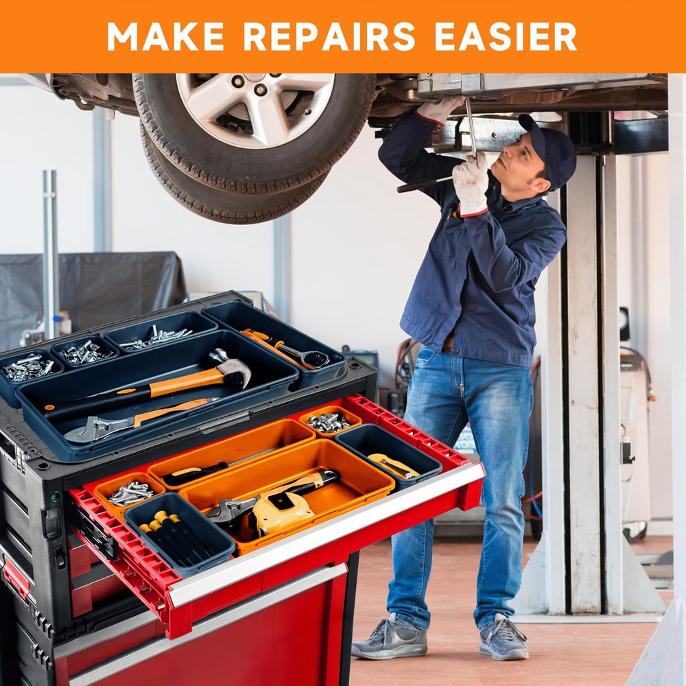 Tool Box Organizer Tray for Rolling Tool Chest 60PCS Storage Solution
